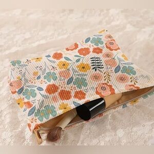 Floral makeup bag